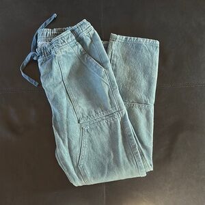 SHIP SUPPLY Casual Light Blue Drawstring Pants